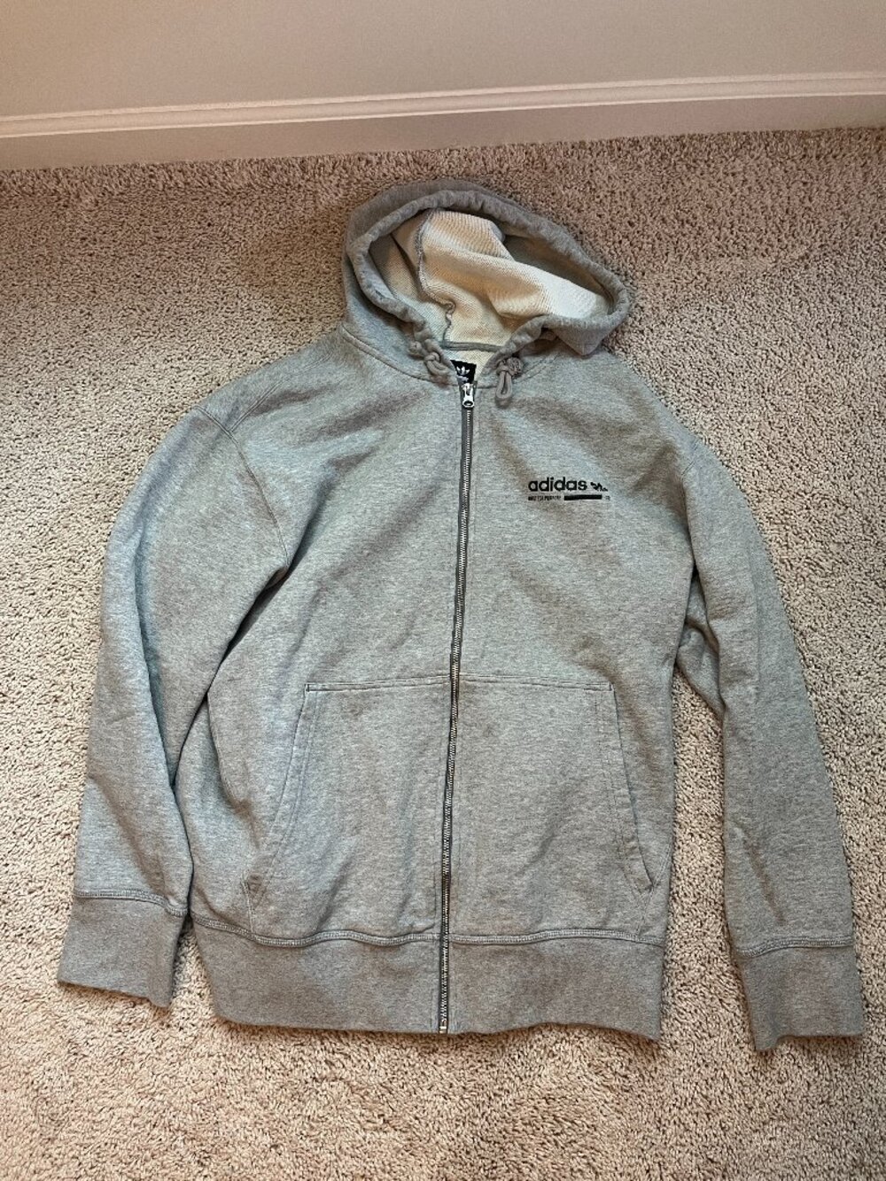 adidas Originals Built For Purpose 14.1oz Heavyweight Zip Up Hoodie Grey L